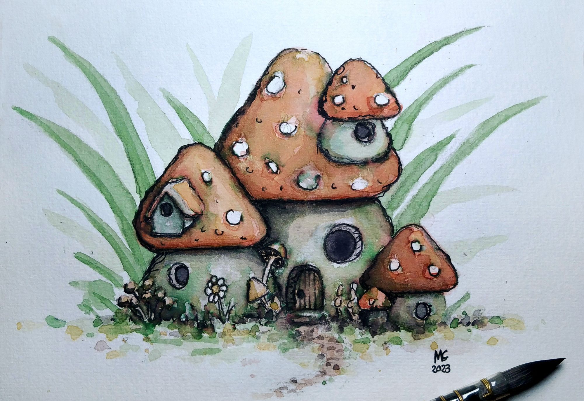 Comiczeichnung eines Pilzhäuschens.